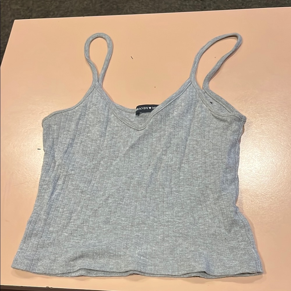 Brandy Melville Gray Fitted Crop Camisole
